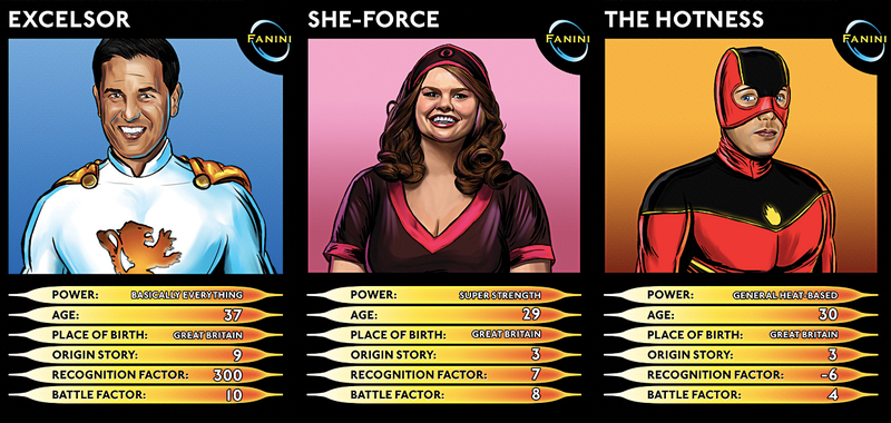 Trading cards that No Heroics’ heroes trade with one another that reflect their popularity.